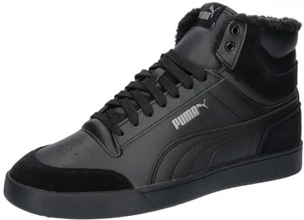PUMA Unisex Shuffle Mid Fur Sneaker, Puma Black PUMA Zwart Staal Grijs, 45 EU