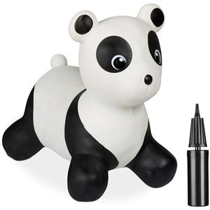 Relaxdays skippy dier panda - 20 cm - tot 50 kg - bpa-vrij - met pompje