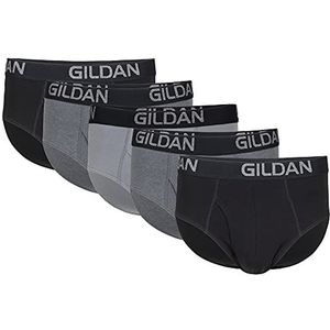 GILDAN Heren katoenen stretch short (Pack van 5), Zwart Roet/Heather Donker Grijs/Grijs Flanel (5-pack), XXL