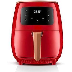Feel Lagom Air Fryer Crunch, friteuse zonder olie, inhoud 4,5 l, 1400 W, programmeerbare timer tot 6 uur, tot 4 modi, touchscreen en digitaal, rood, Dual Chef