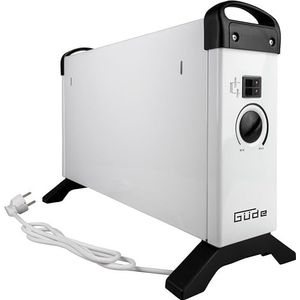 Güde Convectieverwarmingstoestel GKH 2000 (2 kW verwarmingsvermogen, 3 warmtestanden (0,75/1,25/2 kW), traploze thermostaat, 45 m³ max. ruimteverwarmingsvermogen, stille convectiewarmte,