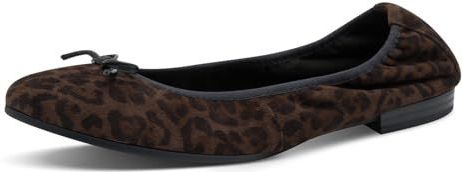 Tamaris - Ballerina - Bruin - Zacht Leer - Vlakke Zool