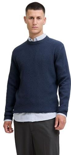 Jack & Jones - JPRBLAREAGAN KNIT CREW NECK - Gebreide Trui - Dark Navy