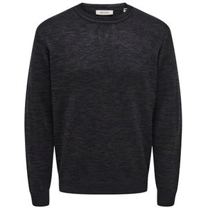 ONLY & SONS Onstrak Reg Ls Crew Neck Knit, zwart, S