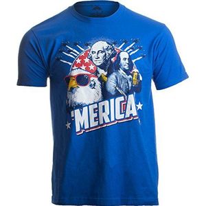Merica | Epic USA Patriotic American Party Patriot Unisex T-Shirt Men Women-Adult,M Royal Blue
