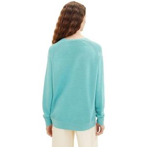 TOM TAILOR Basic gebreide trui met V-hals voor dames, 10426-zomer Teal, M