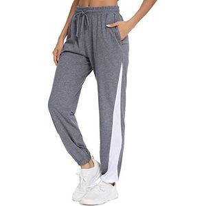 Doaraha Sportbroek voor dames, van katoen, groot, met 4 zakken, comfortabel en licht, geschikt voor joggers, gymnastiek, joggen en thuis, oversized S-XXL