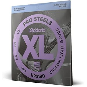 D'Addario XL ProSteels Basgitaar Snaren - EPS190 - Long Scale - Custom Light, 40-100