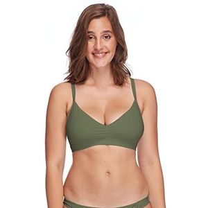 Body Glove Dames Smoothies Drew Solid D, DD, E, F Cup Bikini Top Badpak, Cactus, F