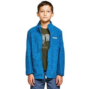 Regatta HIGHTON Winter Full Zip Fleece Junior met zijdelen Stretch Fleece Unisex Kinderen, Imperial Blue/Deep Space, FR: S (maat fabrikant: 3 – 4)