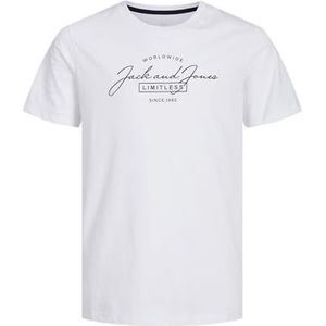 JACK&JONES JUNIOR JJFERRIS Tee SS Crew Neck JNR, Wit/print: grote print, 128 cm
