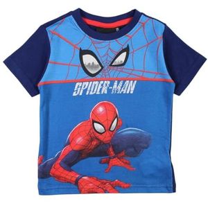 Spiderman, T-shirt, jongens, meisjes, (2-8 jaar), poloshirt, tanktop, overhemd, bedrukt, kleding, uniseks, kinderen, sport, ademend, model SPI36-0703 S2-6A, Marineblauw, 6 Jaar