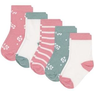 PETIT BATEAU - Set van 5 Paar Fantasie Kousen - Roze - Katoen
