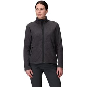 Marmot Dames Wm's Drop Line Jacket, Warme Fleecejas, Full Zip Jacket, ademend, windbestendige bodywarmer, inpakbaar, ideaal voor wandelen & skilagen, Black Heather, XS