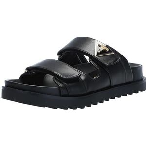 GUESS Gwfabula platte sandaal voor dames, zwart, 6,5 UK, Zwart, 39.5 EU