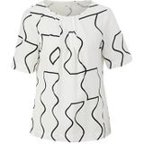 S.Oliver BLACK LABEL Blousetop met All Over Print Ecru/Zwart
