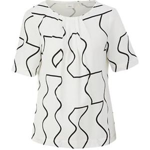 S.Oliver BLACK LABEL Blousetop met All Over Print Ecru/Zwart