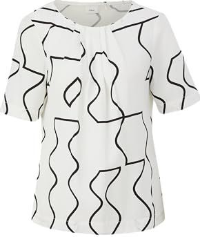 S.Oliver BLACK LABEL Blousetop met All Over Print Ecru/Zwart
