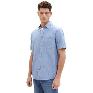 TOM TAILOR Herenhemd, 34922 - Leasure Blue Chambray, 3XL