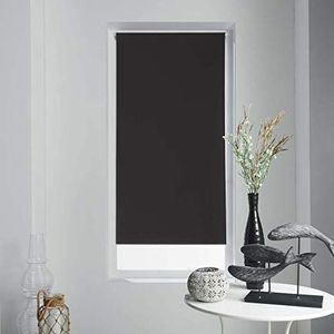 Verduisterende rolgordijn 90 x 180 cm Polyester Blackout Zwart