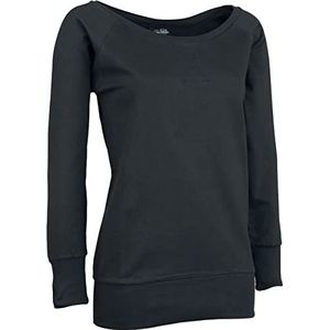 Urban Classics TB607 Sweatshirt voor dames, met ronde hals, zwart, XS