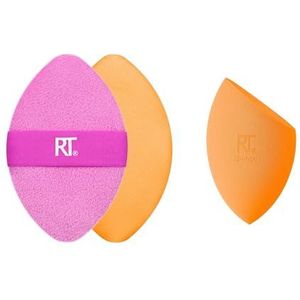 Real Techniques Miracle Teint Spons + Miracle 2-in-1 Poederdons, Make-up Blending Spons & Dubbelzijdige Poederdons, Voor Vloeistoffen, Crèmes & Poeders, Veganistisch & Latex-vrij, 2 Count