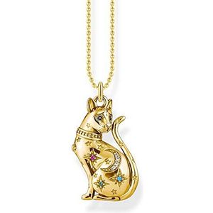 Thomas Sabo Dames halsketting kat sterrenbeeld goud 925 sterling zilver, lengte 38-42 cm