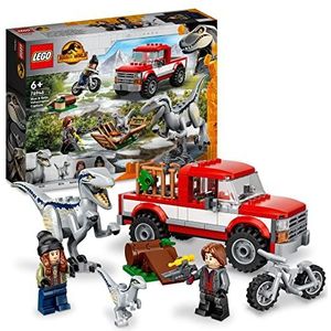 LEGO 76946 Jurassic World Blue & Beta Velociraptorvangst Bouwset, Dinosaurus Speelgoed voor Kinderen Vanaf 6 Jaar, Leuk Klein cadeautje voor Jongens en Meisjes