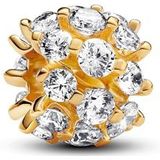 Pandora 14k vergulde unieke metalen mix kubische zirkonia helder 763234C01, Eén maat, Geelgoud, Cubic zirkonia.