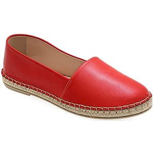 36 Red Emmanuela lederen espadrilles, lage wig zomer schoenen voor vrouwen, hoogwaardige espadrilles met gesloten tenen, volledig handgemaakt en hand genaaid in Griekenland