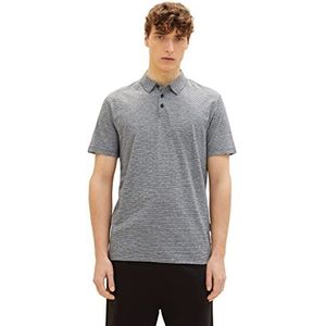TOM TAILOR Denim Uomini Poloshirt 1035883, 31355 - Black White Fine Yd Stripe, XL