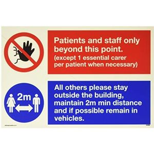 Dual sign Patiënten en personeel alleen buiten dit punt Alle anderen blijven buiten het gebouw