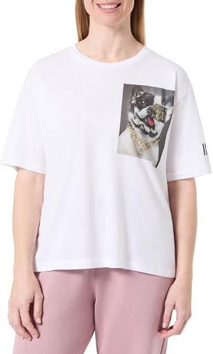 REPLAY Dames T-shirt met korte mouwen en ronde hals, wit 001 (wit), L