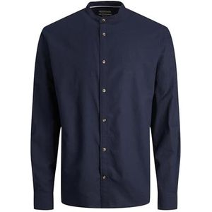 Jjesummer Linnen Shirt Ls Sn, navy blazer, XXL