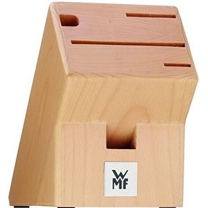 WMF Messenblok zonder mes, ongevuld, hout, beukenhout, leeg, voor 3 messen, 1 aanzetstaal