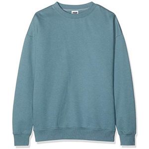 Urban Classics Heren sweatshirt Sweat Crewneck, trui met brede geribbelde manchetten voor mannen in vele kleuren, maten XS - 5XL, blauw (Dusty Blue 00747), S
