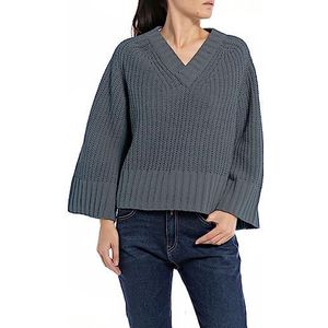 Replay Dames Cropped Trui, 222 Slate Grey, L
