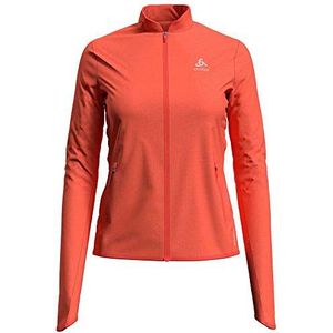 Odlo Dames Midlayer Full Zip Fli Ceramiwarm fleece jack, hot coral-papaya-strepen, XL