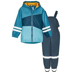 Playshoes Tweedelig regenpak met fleecevoering, gevoerd modderpak, turquoise-marine, 98 cm