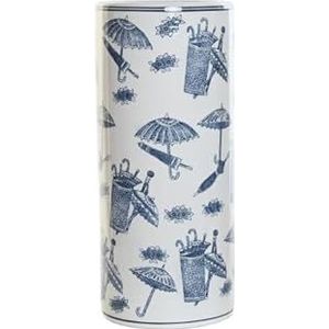 DONREGALOWEB Paraplustandaard van porselein, wit en blauw, 19,5 x 45 cm
