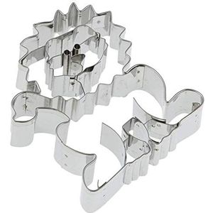 Staedter Lion Shape Cookie Cutter, roestvrij staal, zilver, 30 x 30 x 8 cm