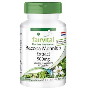 Fairvital | Bacopa Monnieri extract 500mg voedingssupplement - gestandaardiseerd op 20% bacosiden - VEGAN - 90 capsules