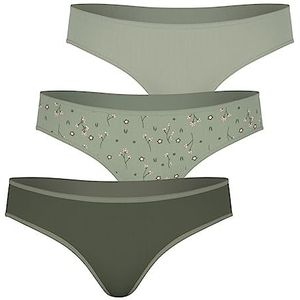 Athena meisjesslips, meisjes, van Athena Girl, modieus, katoen, ultrazacht, slip-vorm, meer afdekking, voor comfort, Öko-Tex-label, kaki, bloemen, kaki, grijs, 8 Jaren