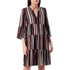 TOM TAILOR Denim Dames jurk met volant 1033441, 30543 - Black Multicolor Stripe, XS