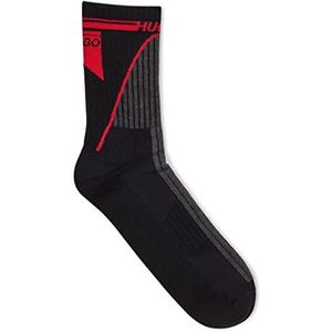 HUGO Qs Rib Active sneakersokken voor heren, zwart 1, 35/38 EU