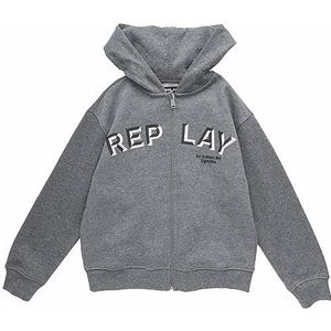 Replay Jongens Hoodie met rits, grijs (Grey Melange. M14), 12 jaar, M14 grijs gemêleerd., 12 Jaar