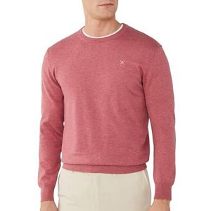 Hackett London Heren Katoen Zijde Crew Knitwear, Rood (stoffig rood), XL