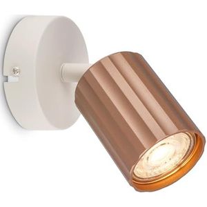 BRILONER - Binnenwandlamp met ribbels, draaibaar, GU10, max. 9W, leeslamp, woonkamerlamp, lamp, wandlamp, keukenlamp, ganglamp, slaapkamer, wandverlichting, 8x8x12,5 cm, Koffie