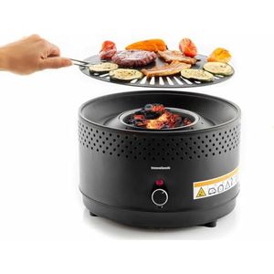 InnovaGoods® Tafelgrill, houtskoolgrill zonder rook, zonder geurtjes, draagbare grill voor het koken binnen en buiten met alle comfort, aanpasbaar met batterijen of USB-C-aansluiting.