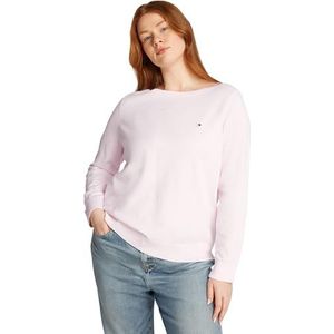 TOMMY HILFIGER Dames CRV CO JERSEY STITCH LS B-NK SWT WW0WW46078, roze, 48, Roze (Lichtroze), 48
